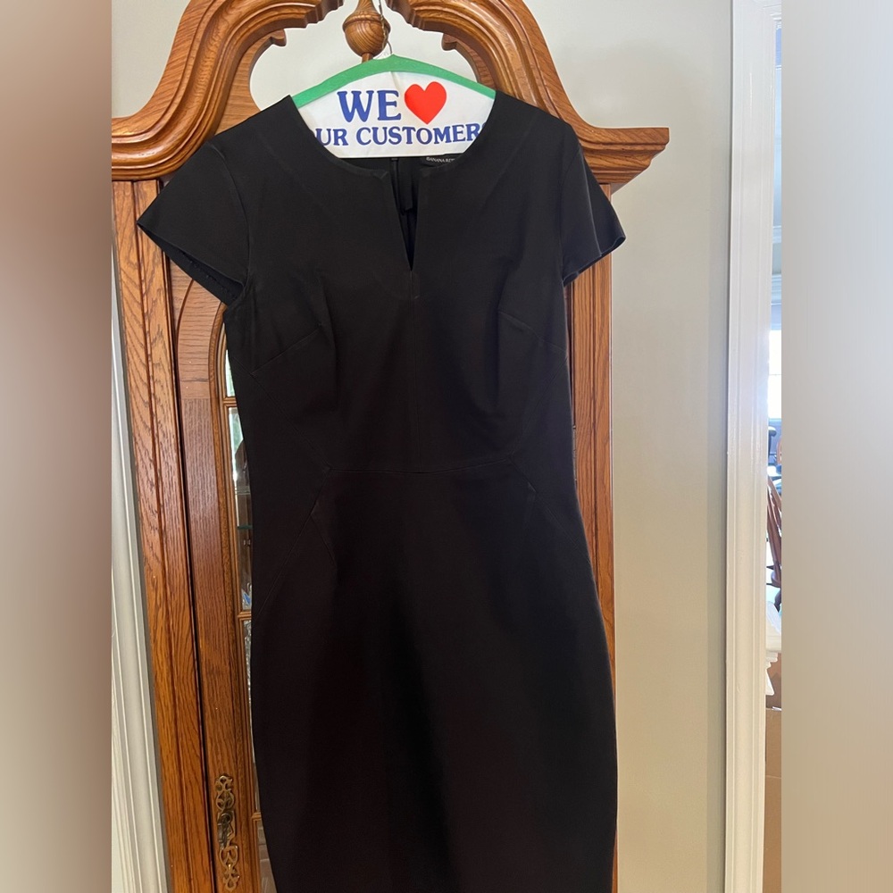Black cap sleeve cocktail dress